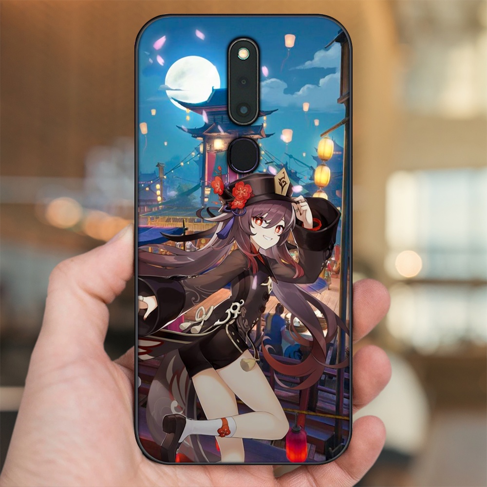 Ốp lưng Oppo F11 Pro viền đen in hình Hutao Genshin Impact