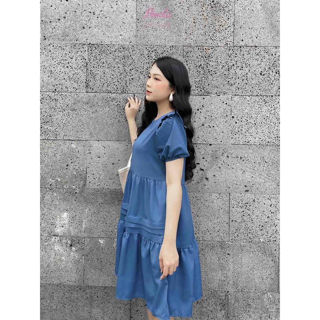 Đầm bầu Babydoll HINATA - dáng xoè tay áo phồng dễ thương DB027
