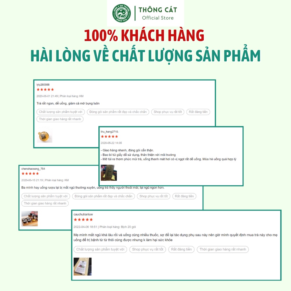 Trà Ngủ Ngon Đông Y Gia Truyền Thông Cát_Trà thảo mộc giúp an thần, phòng và cải thiện tình trạng mất ngủ, trằn trọc