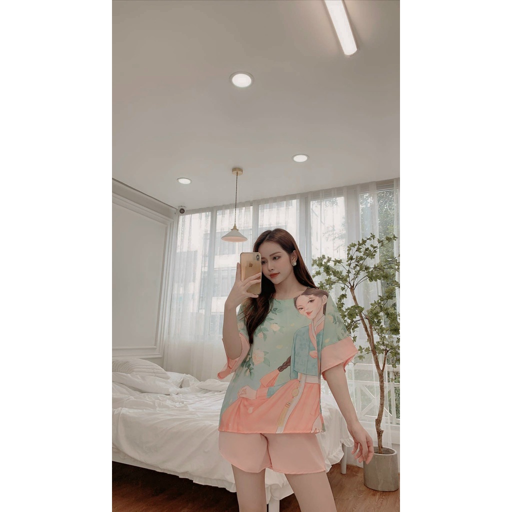 Bộ đồ mặc nhà tay ngắn quần ngắn chất mango