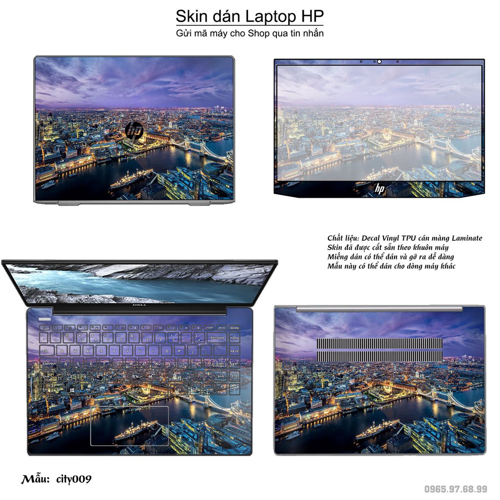 Skin dán Laptop HP in hình thành phố _nhiều mẫu 2