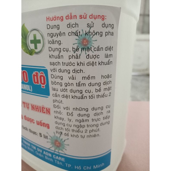 Cồn 70 độ  hưong tự nhiên cal 5 lít