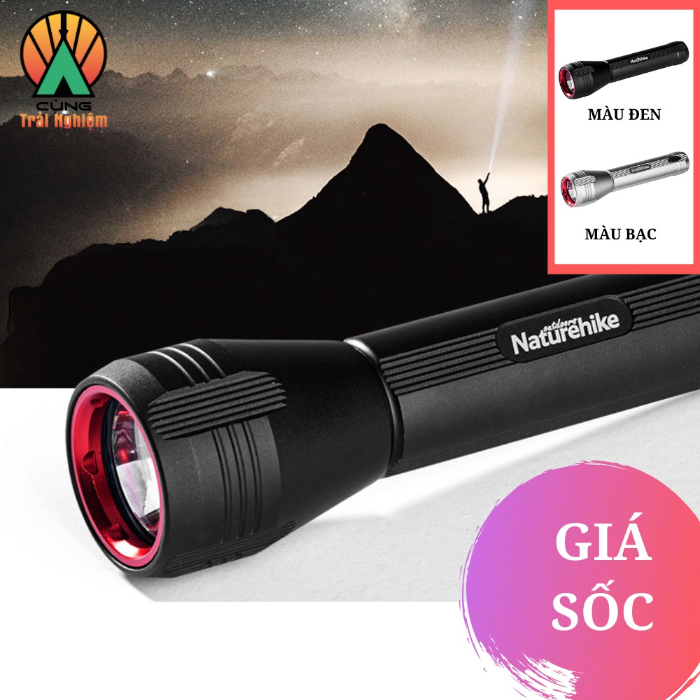 [CHÍNH HÃNG] Đèn Pin Cầm Tay Naturehike Chiếu Sáng Xa 3 Chế Độ Sáng Dành Cho Cắm Trại Dã Ngoại NH20ZM010