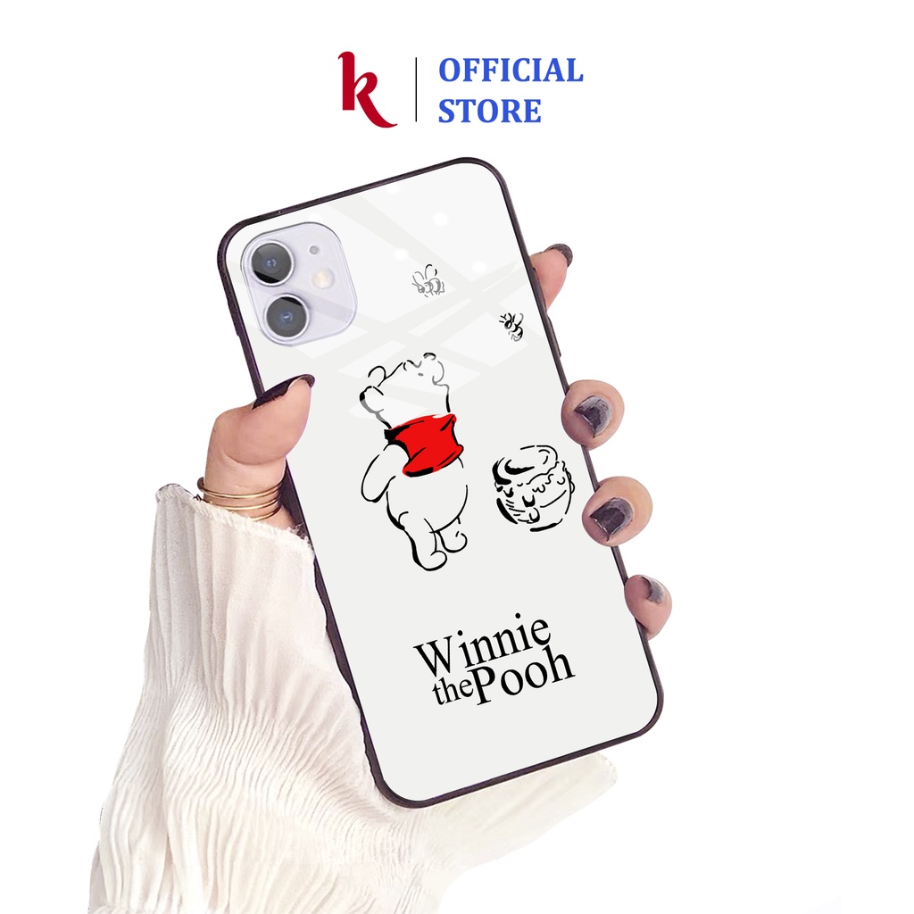 Ốp lưng iphone kính cặp đôi gấu mật case 14plus 14 pro max 13 12 promax 11 mini 6 6s 7 8 plus x xr xs Se