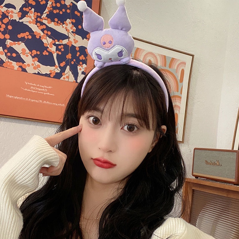 SANRIO Băng Đô Cài Tóc Hình Búp Bê Hoạt Hình Nhồi Bông Dễ Thương