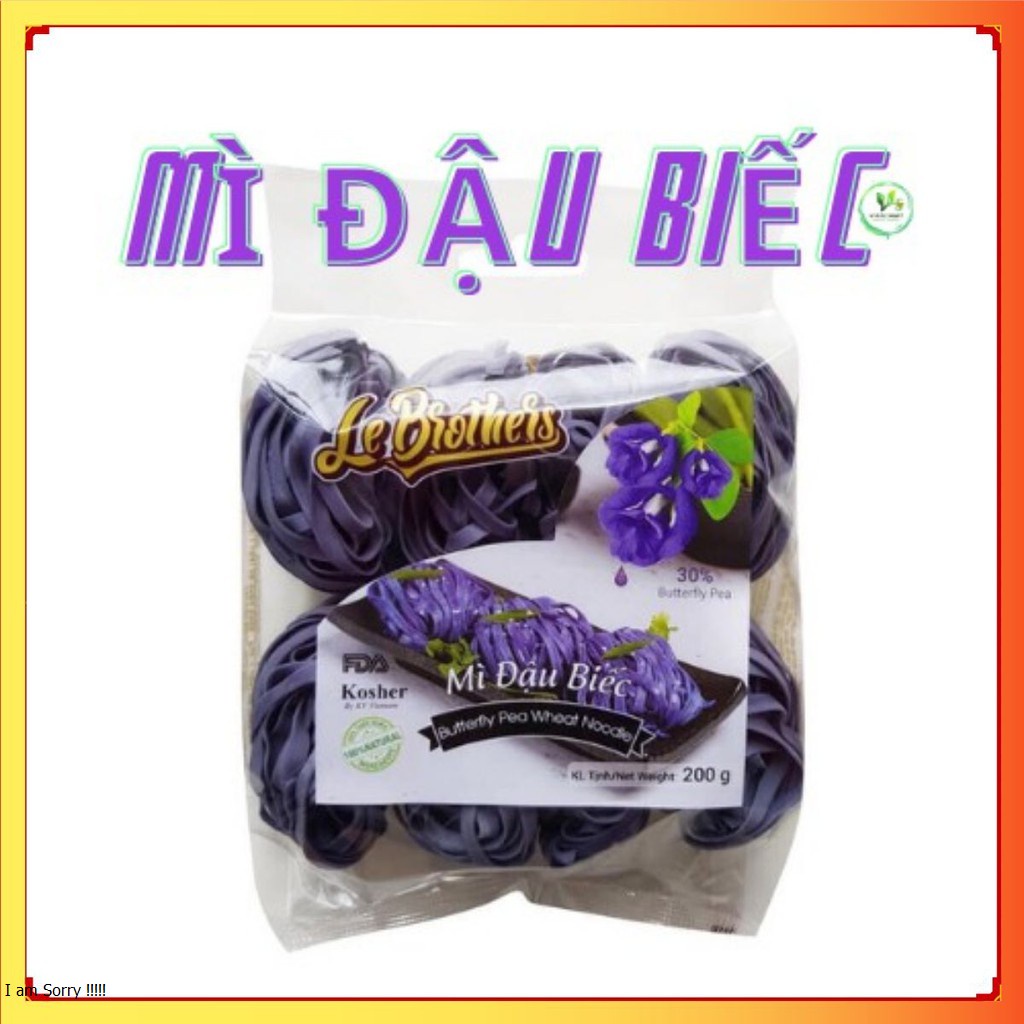 Mì đậu biếc-Mì tươi đậu biếc rau củ organic-Mì rau củ tươi không chiên-Mì rau củ Duy Anh (200g=8 vắt)