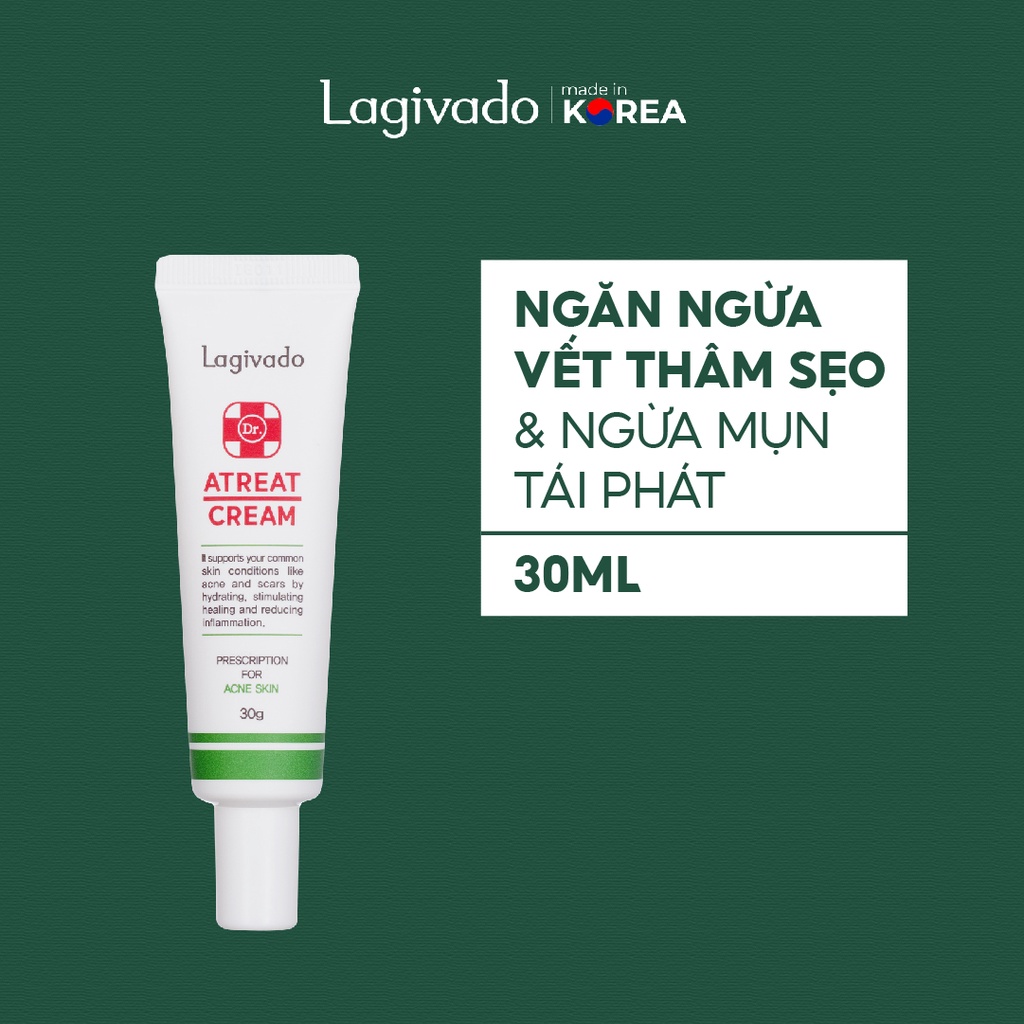 Kem giảm mụn, ngăn ngừa thâm sẹo và mụn tái phát Hàn Quốc Lagivado Dr. Atreat Cream 30 ml