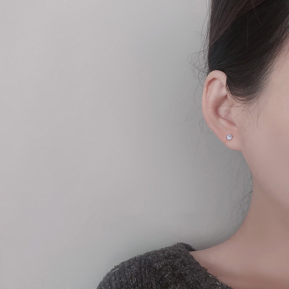 Khuyên Tai Dạng Hạt Mini Đơn Giản Đính Đá Zircon Thời Trang Cho Nữ