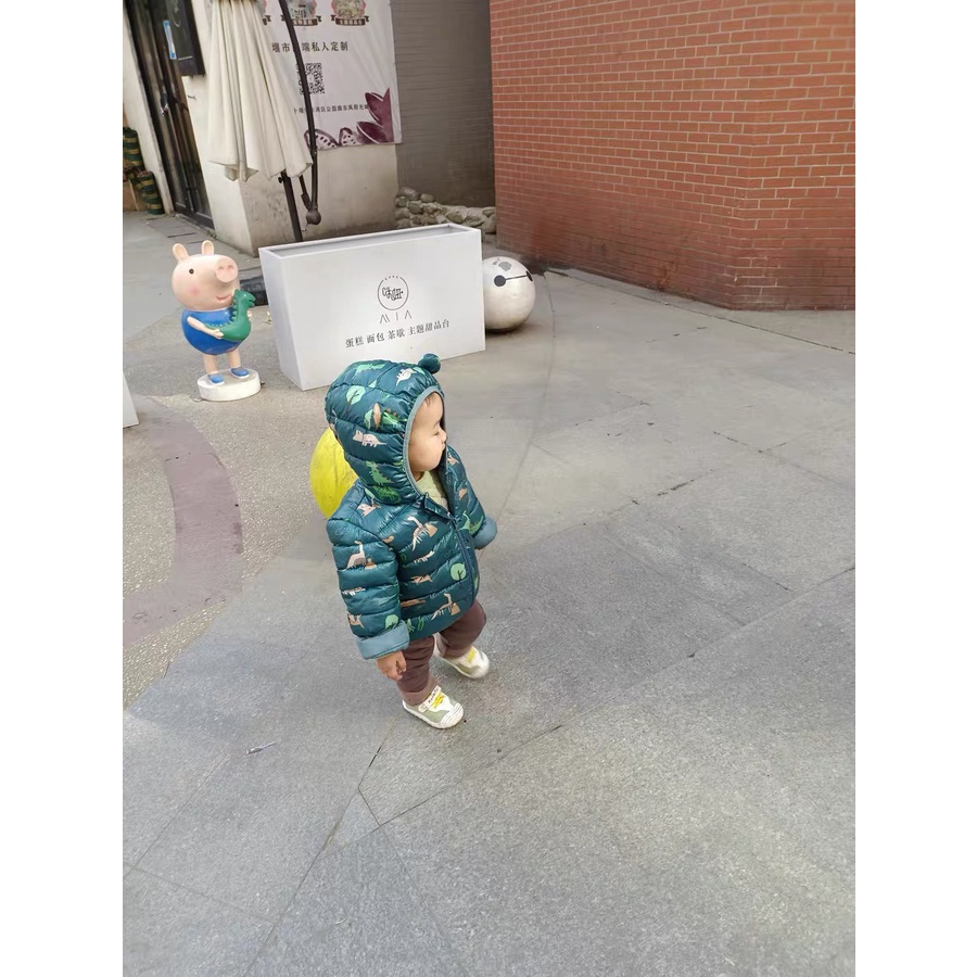 Áo khoác trẻ em, áo phao cho bé siêu nhẹ mũ tai gấu dễ thương cho bé trai và bé gái Bắp Ngô Boutique size từ 8-20kg