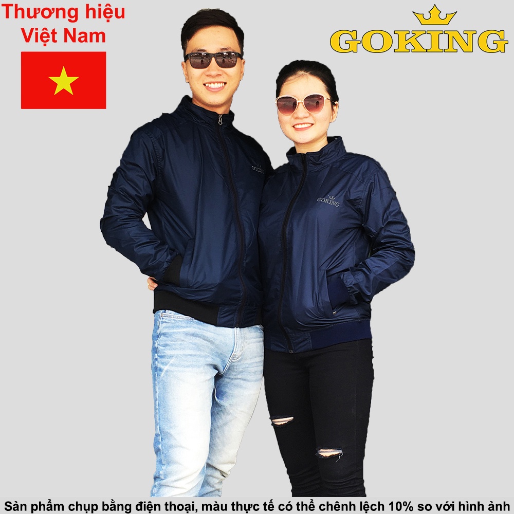 Áo khoác dù cách nhiệt GOKING cho nam nữ, áo gió cặp đôi hàng hiệu Việt Nam xuất khẩu, chống nắng gió lạnh, giữ ấm tốt