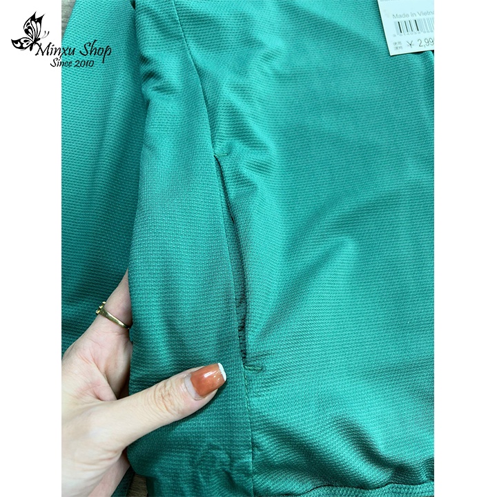 Áo chống nắng nữ 2 lớp dày dặn thun lạnh cản tia uv, áo chống nắng GU hàng chính hãng, màu đẹp Minxu Shop ACN