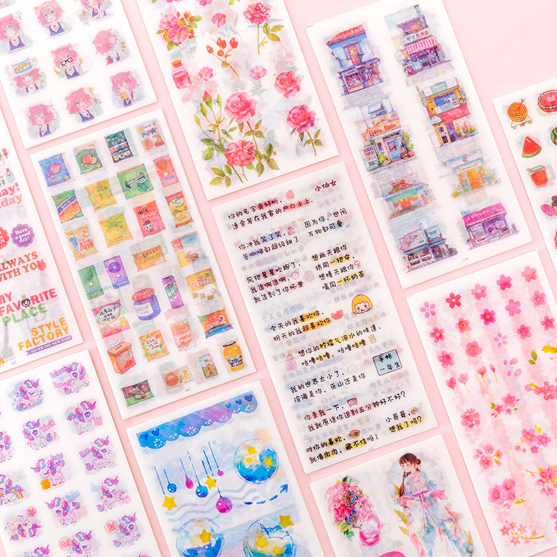 Bộ 6 sticker dán hoa, động vật, hoạt hình tổng hợp - Giá rẻ nhất