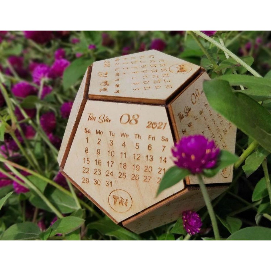 Lịch gỗ để bàn 2021 ( CÓ LỊCH ÂM)