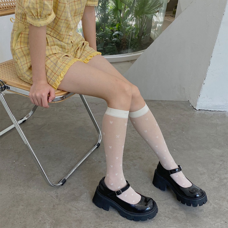 Vớ Đồng Phục Hóa Trang Cô Hầu Gái Nhật Bản Lolita Đính Nơ Dễ Thương
