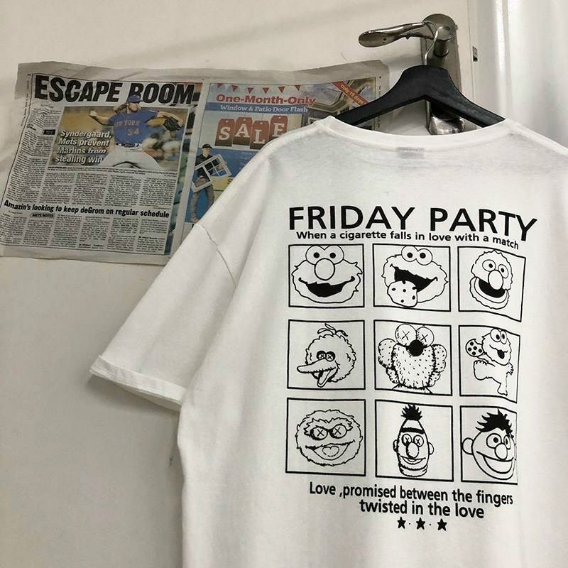 Áo thun tay lỡ form rộng unisex kaw vui vẻ