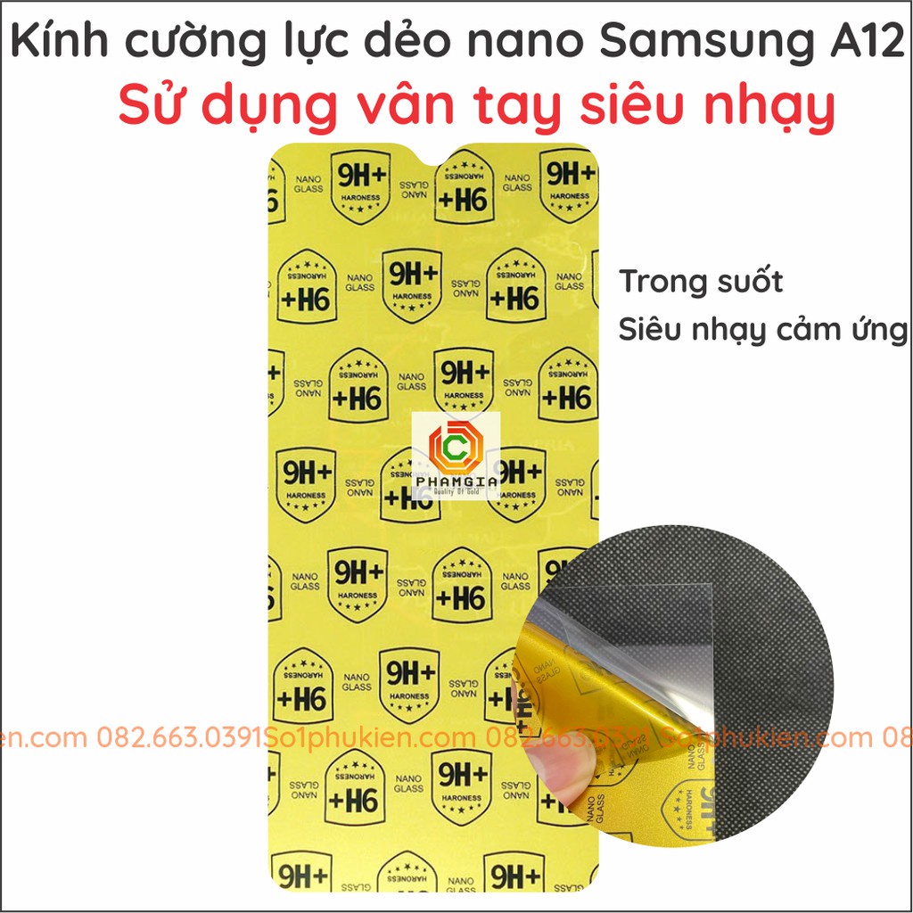 Dán cường lực Samsung A12 dẻo nano siêu bền