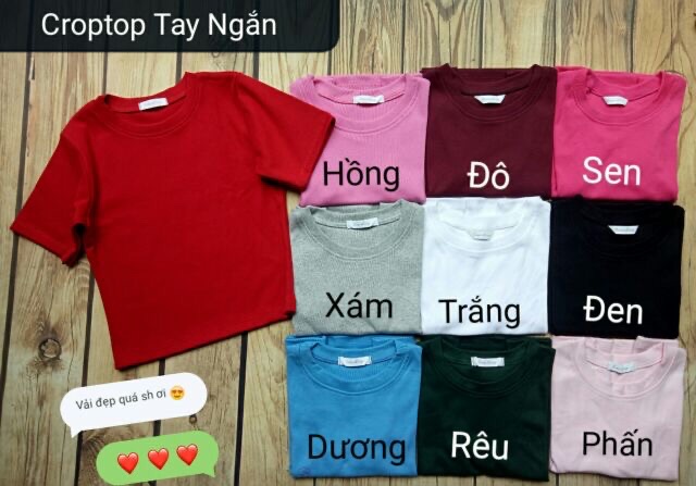 ÁO CRTOP TAY NGẮN ( màu như hình )