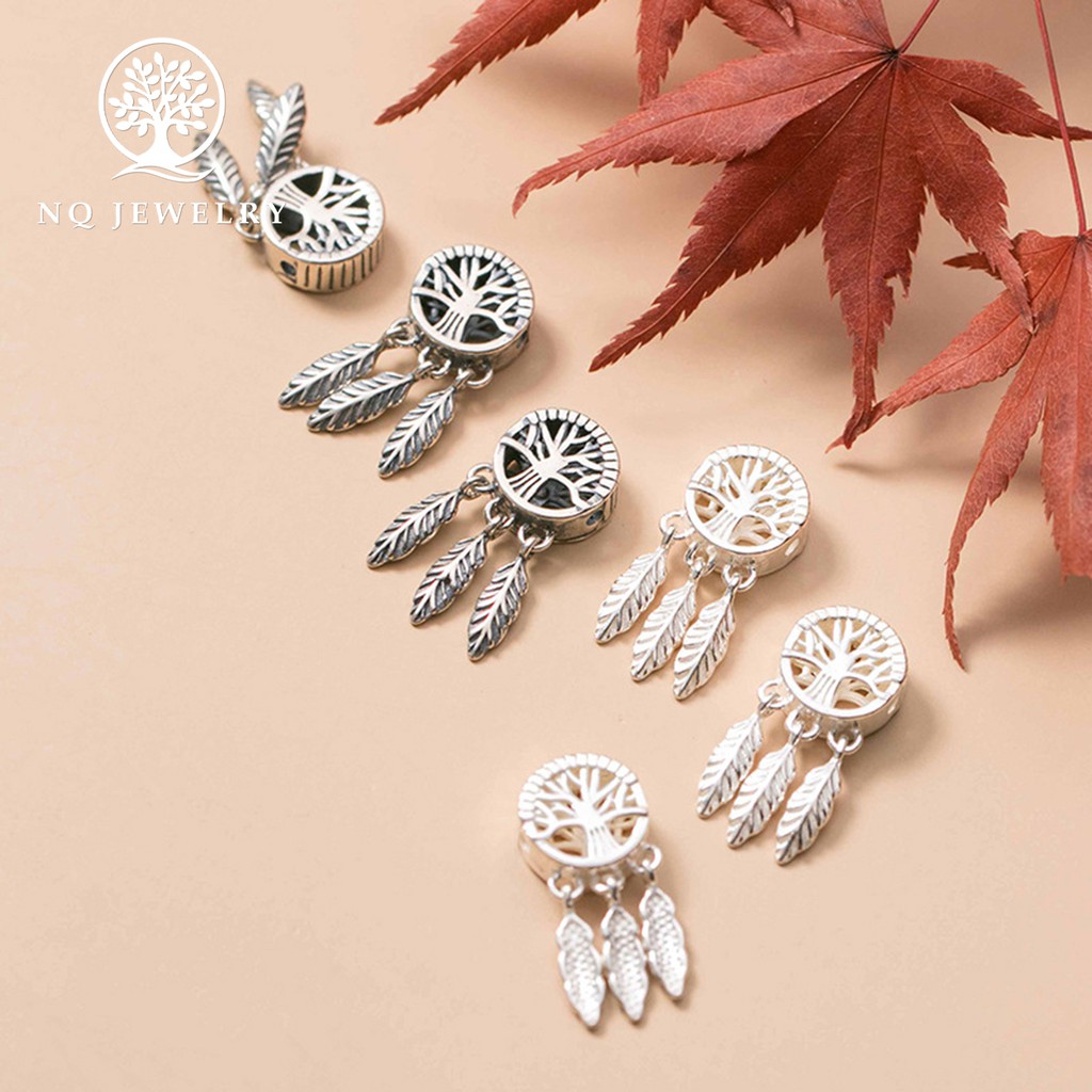 Charm bạc dream catcher cây xỏ ngang - NQ Jewelry