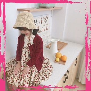 [Kid]Mũ Ajuma Cho Bé Mũ Cói Cột Nơ Hàn Quốc - MK8 bán giá gốc