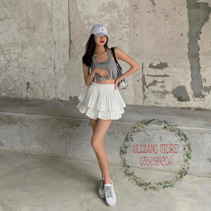Chân váy dập ly 2 tầng siêu hot sang chảnh