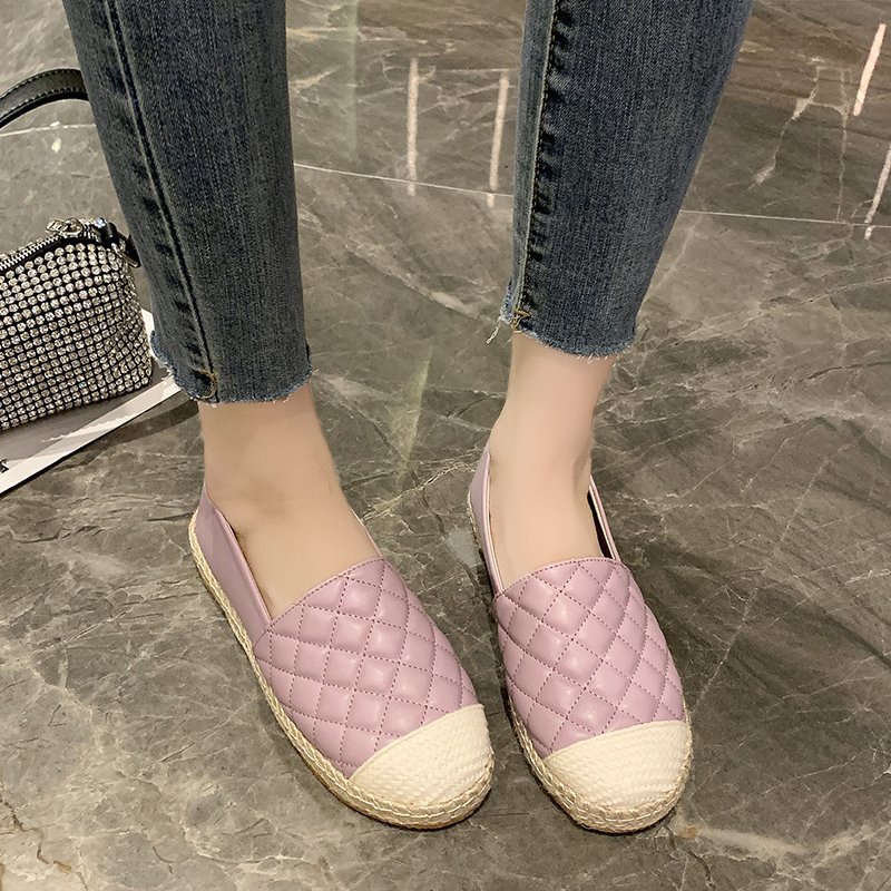 Giày lười IELGY xỏ chân đơn giản đế dày dệt rơm phong cách retro Anh Quốc dành cho nam nữ