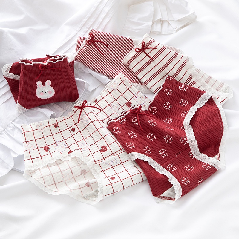 Quần Lót Nữ Cotton Hình Dâu Tây Giữa Eo Thời Trang Nhật Bản - Hàng Loại Đẹp.
