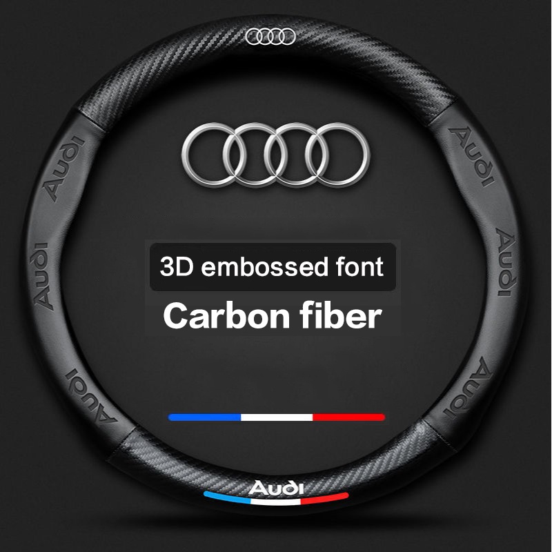 Ốp Bọc Vô Lăng Xe Hơi Bằng Sợi Carbon Cao Cấp Cho Audi A3 A4 A5 A6 A7 Q3 Q5 Q7