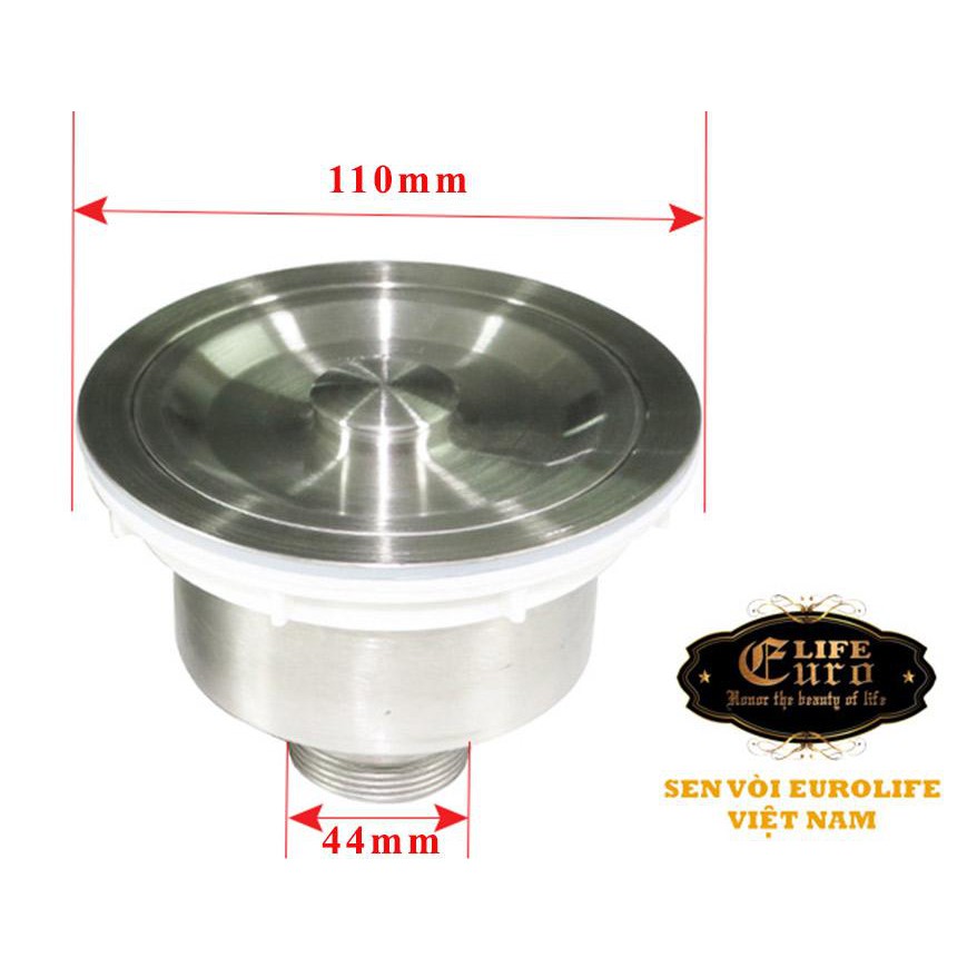Bầu xi phông chậu rửa chén Inox SUS 304 110mm Eurolife EL-BX110