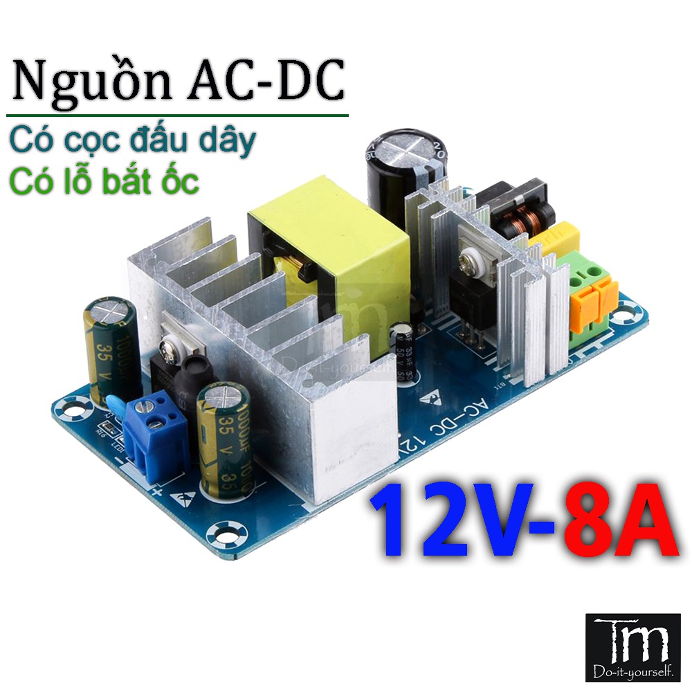 Nguồn AC-DC 12V 8A 100W Loại Tốt Đủ Dòng