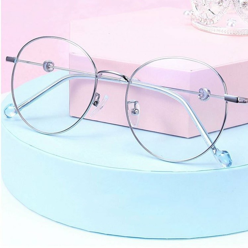 Kính cận thời trang nam nữ chống tia UV gọng kính kèm hạt phong cách Hàn Quốc đẹp giá rẻ ABICA 028