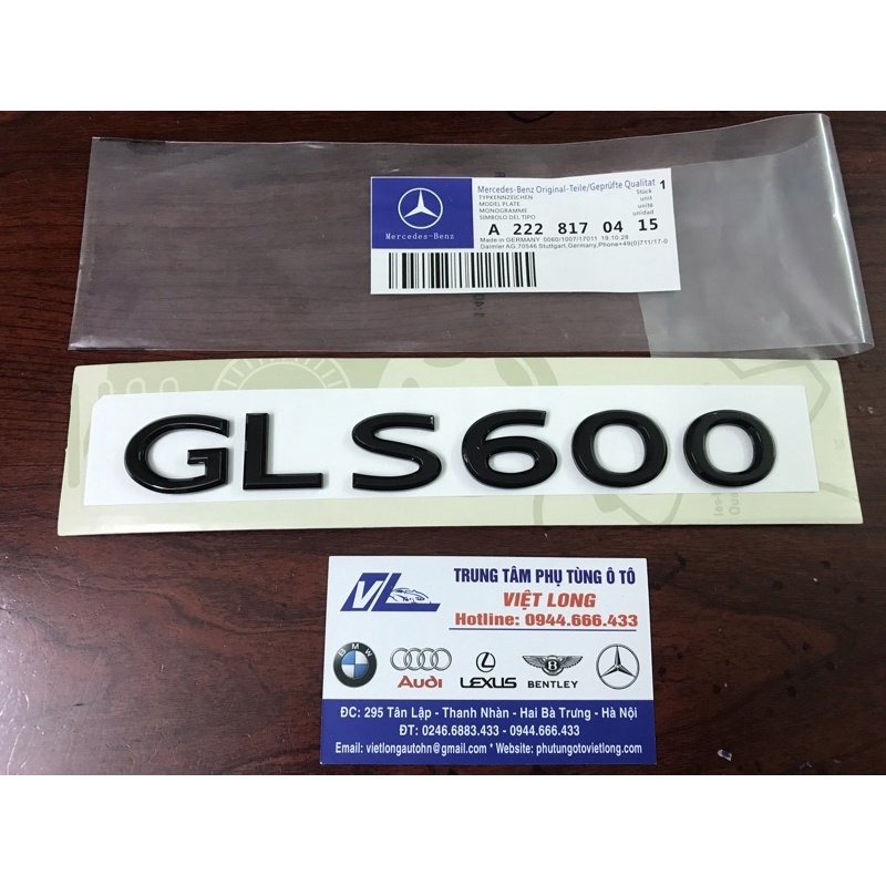 Chữ Gls600 màu đen , Tem maybach Gls600