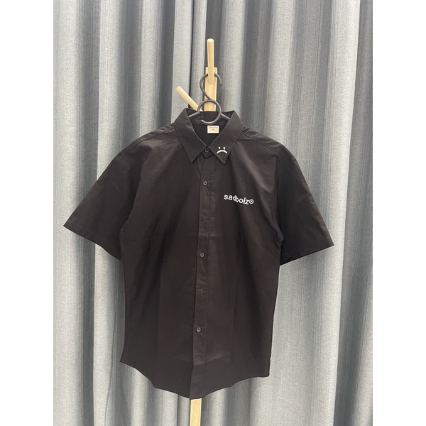 Áo sơ mi SAD BOIZ SIGNATURE OVERSIZED SHIRT BLACK