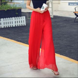 Quần voan ống rộng cổ trang