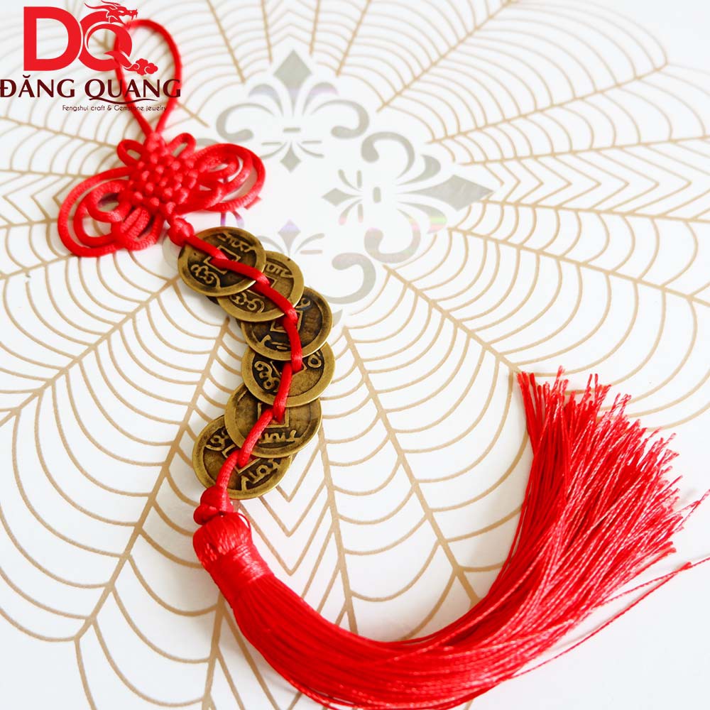 Dây tiền 6 xu may mắn Lục Đế phong thủy [Hàng loại 1 - đồng nguyên chất dày và sáng bóng] DQ031 | BigBuy360 - bigbuy360.vn