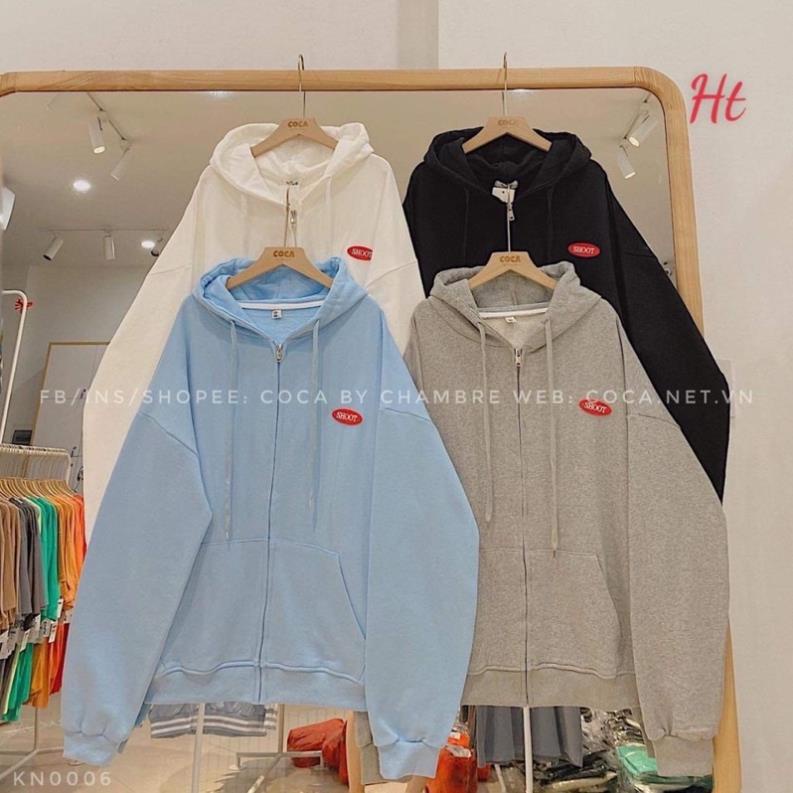 Áo khoác nỉ cotton logo đỏ ht