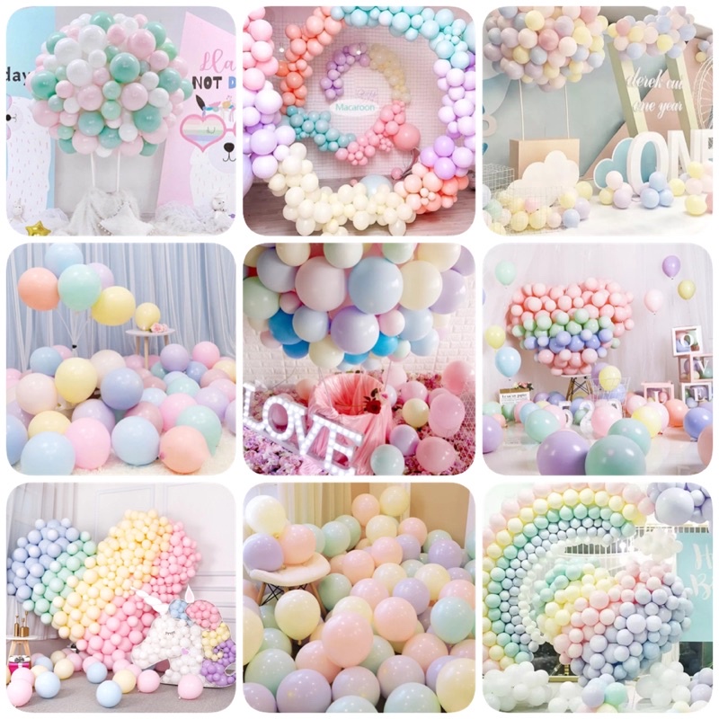 10 Quả bóng bay Macaron màu Pastel trang trí sinh nhật 25cm