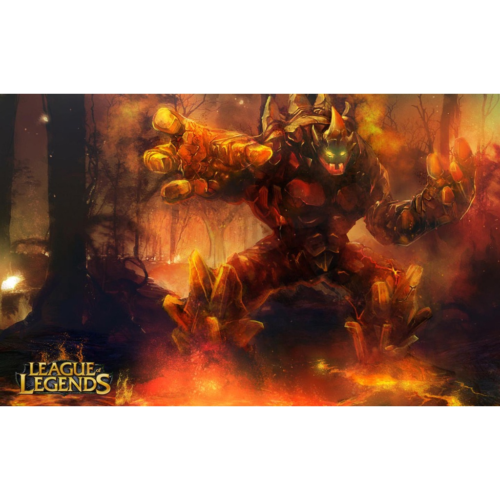 Poster A3, A4, A5 dán tường League of Legends, decal trang trí có keo MALPHITE - Mẫu 1, nhận in theo yêu cầu