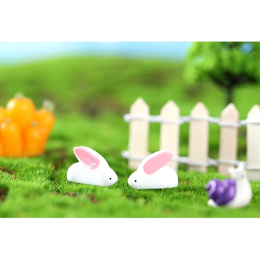 Thỏ mini mô hình trang trí sen đá, terrarium tiểu cảnh