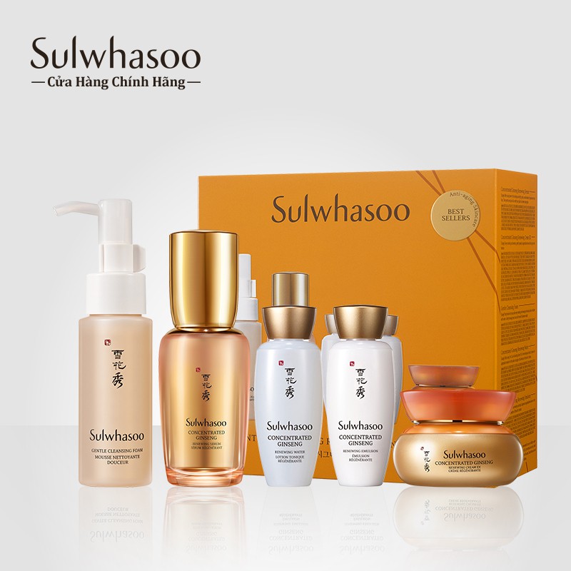 [Trial Set] Bộ sản phẩm dưỡng da ngăn ngừa lão hóa chuyên sâu Sulwhasoo Concentrated Ginseng Renewing Set 5 items | BigBuy360 - bigbuy360.vn