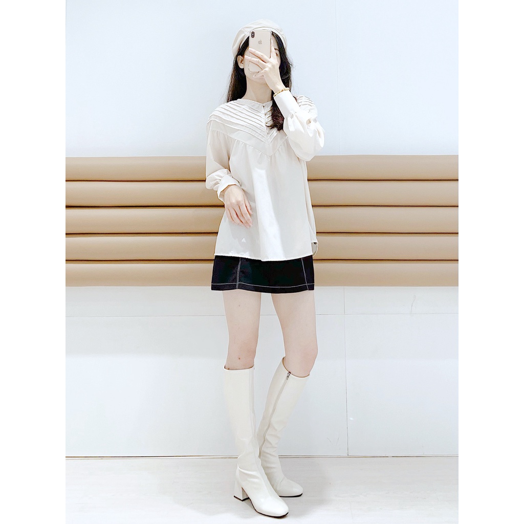Áo kiểu babydoll cổ xếp ly - 79481