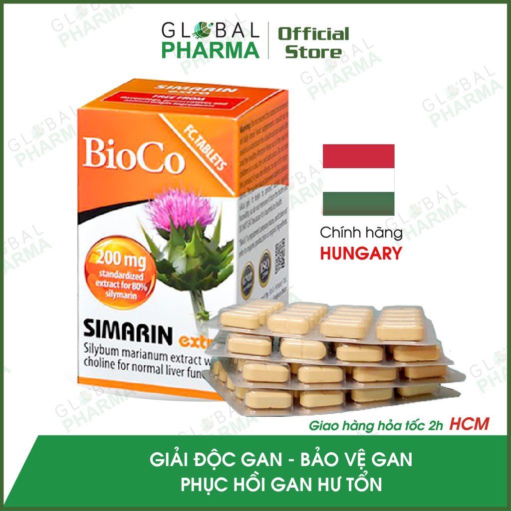 [CHÍNH HÃNG HUNGARY] Giải độc gan, Hạ men gan BIOCO SIMARIN EXTRA (Hộp 80 viên)