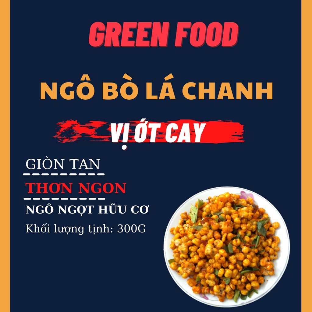 Ngô Bò Lá Chanh, Ngô Cay Khô Bò Đồ Ăn Vặt Đảm Bảo Vệ Sinh An Toàn Thực Phẩm 280gram GREEN FOOD