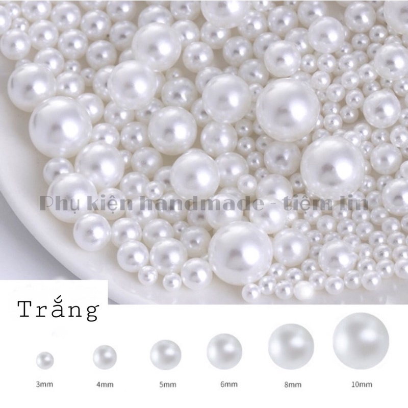 Túi 50gram hạt bẹt hạt ngọc trai nhựa làm túi, đính trang trí quần áo