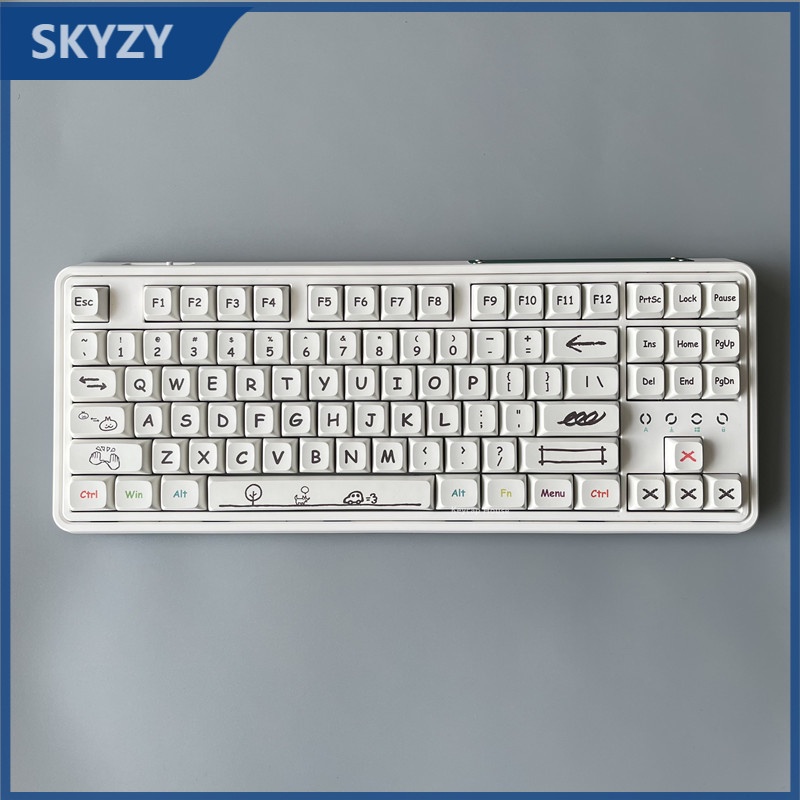 Daydream Keycap XDA Cấu hình Graffiti Minimalism PBT Thuốc nhuộm phụ Bàn phím cơ Keycap 127 Phím