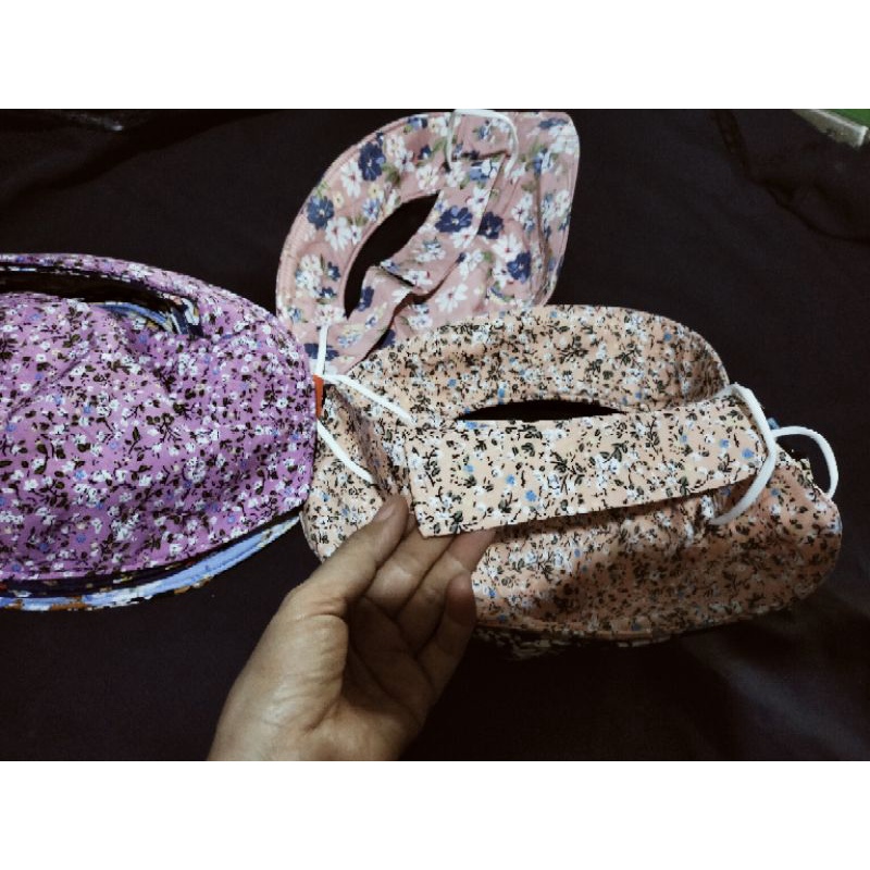 Khẩu trang vải chống nắng cotton 3 lớp che trán