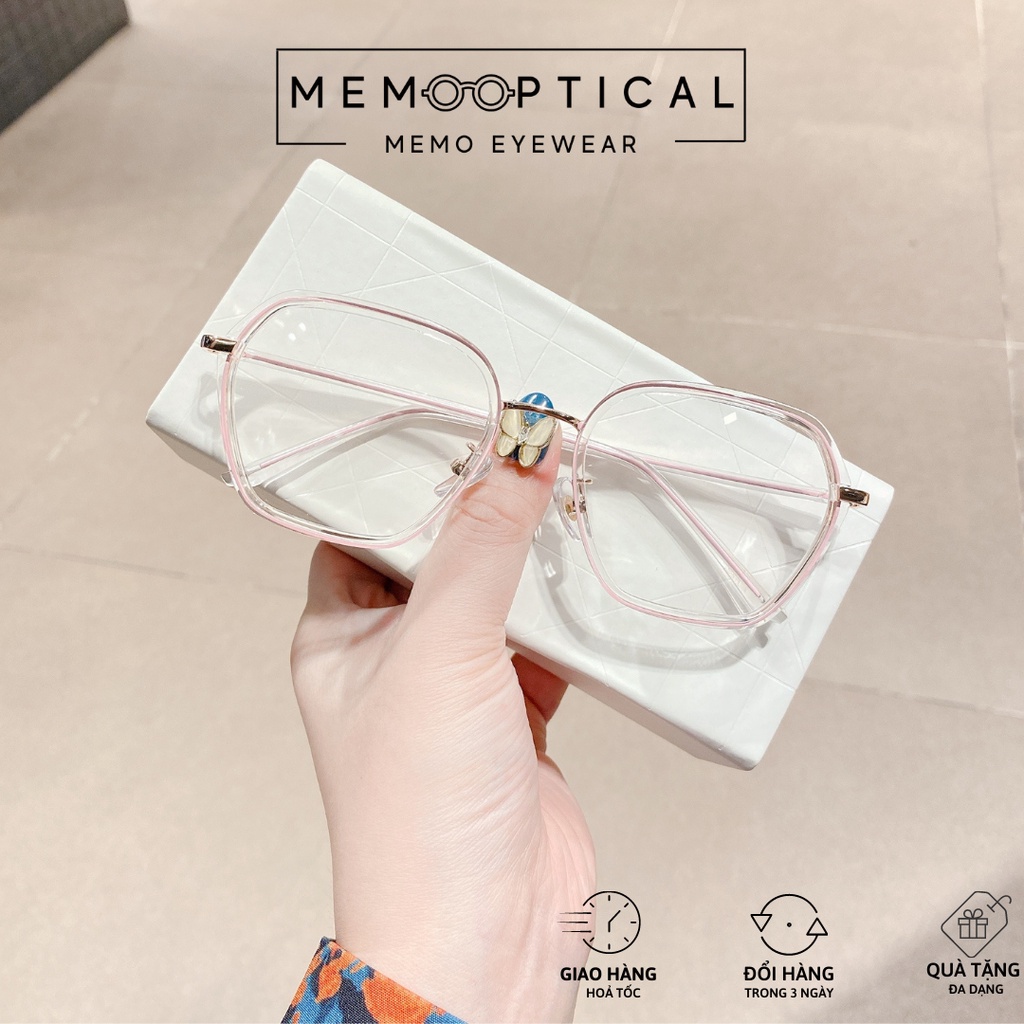 Gọng kính cận nữ thời trang dáng vuông MEMO OPTICAL màu pastel Hàn Quốc ME052
