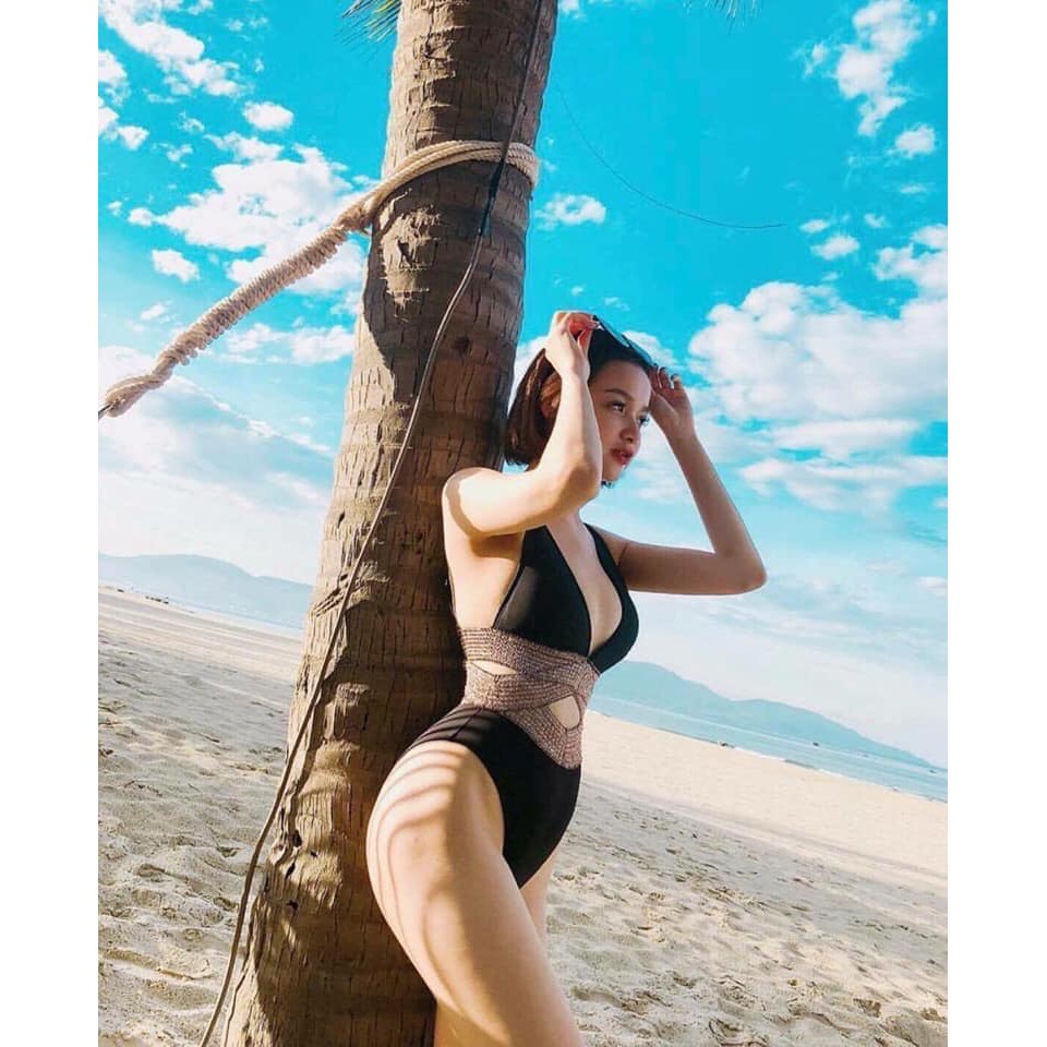Bikini cut out sexy phối kim tuyến ánh nhũ- tạo eo thon gọn-ảnh thật | BigBuy360 - bigbuy360.vn