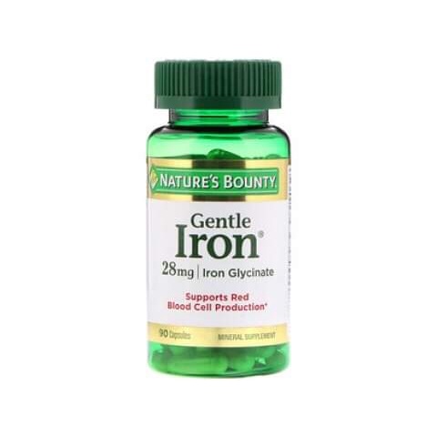 Viên uống bổ sung sắt Natures Bounty, Gentle Iron, 28 mg – 90 viên