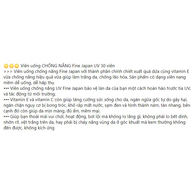 Viên Uống UV Care Plus Chống Nắng Túi 30 Viên Nhật Bản | BigBuy360 - bigbuy360.vn