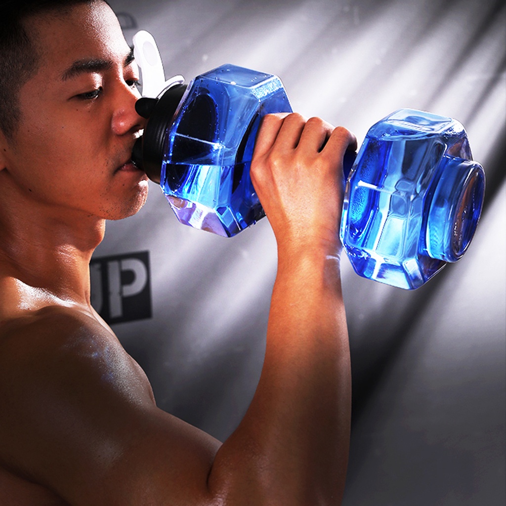 Chai Nước Hình Quả Tạ 550ml Màu Đen